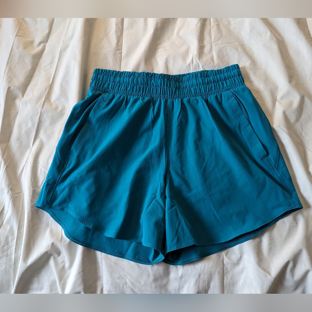 Womens Under Armour Flex Woven 5" Coastal Teal Shorts, Small, NWT